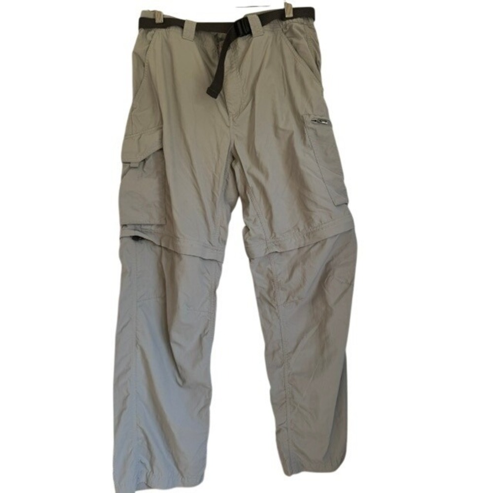 Columbia Mens Omni-Shade Convertible Cargo Pants Gray 34x30 Zip Off Hiking Trek